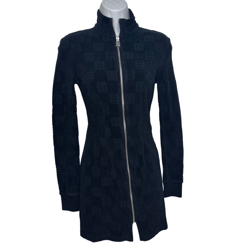 Ambush Monogram Collared Zip Long Sleeve Zip Mini Dress XXS